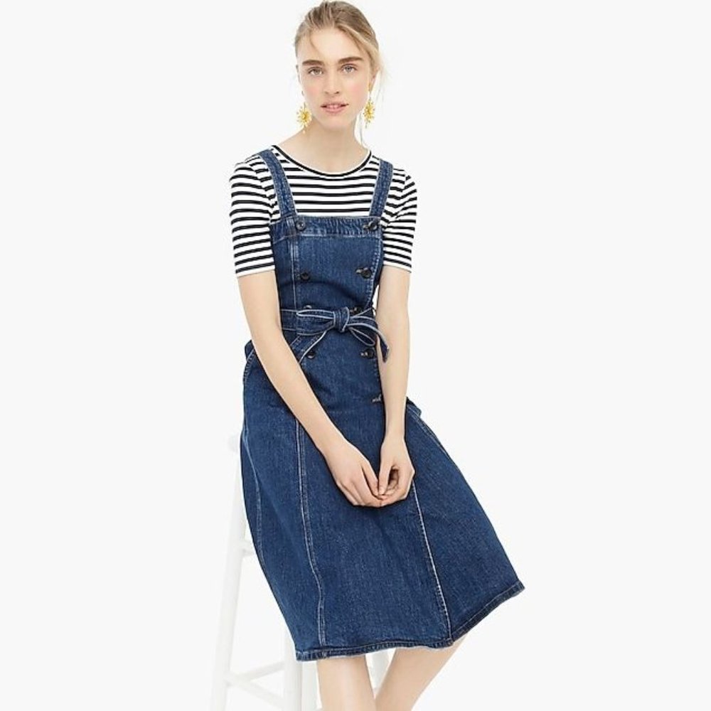 J. Crew button-front trench dress in stretch denim,  size 16